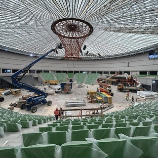 Waterfront, prende forma il nuovo Palasport: le immagini delle nuove tribune