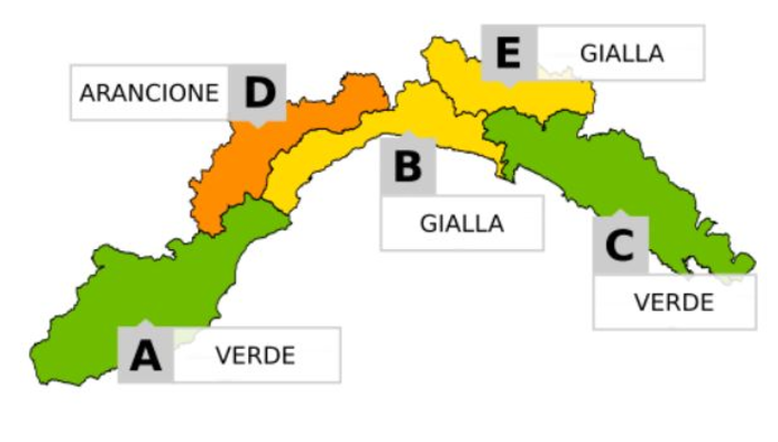 Neve, aggiornamento Arpal: allerta arancione nell'entroterra di ponente