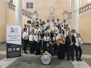 L'Organico stabile della Banda Musicale Cittadina di Bolzaneto in occasione del Concerto &quot;La Musica in Comune&quot;, tenutosi a Palazzo Tursi, a Settembre 2024.