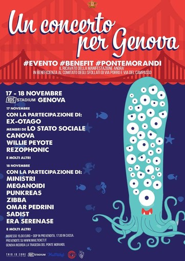 &quot;Un concerto per Genova&quot;: due giornate con i big della musica per le vittime del ponte