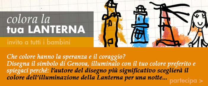 La Lanterna di Genova invita i bambini a colorarla di luce