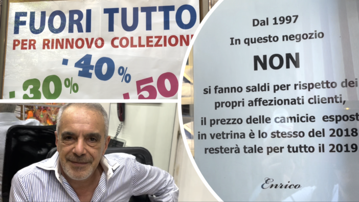 Contrario ai saldi, la decisione di Enrico: “Dal ’97 non partecipo a questa iniziativa” (Video)