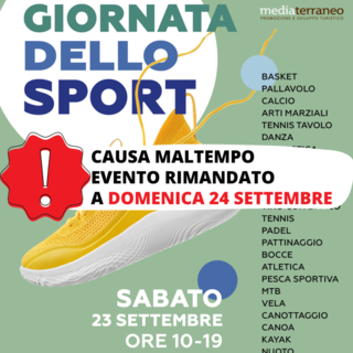 Sestri Levante, Giornata dello Sport rinviata a domenica 24 causa maltempo