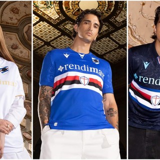 Le nuove maglie della Sampdoria (foto dalla pagina Facebook ufficiale del club)