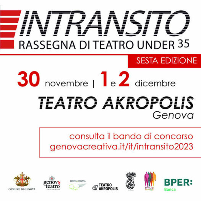 Torna la rassegna teatrale 'Intransito', al via il bando rivolto agli artisti emergenti