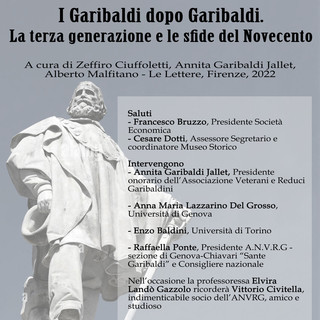 Annita Garibaldi Jallet, la pronipote dell’Eroe dei due mondi, sarà a Chiavari il 25 novembre