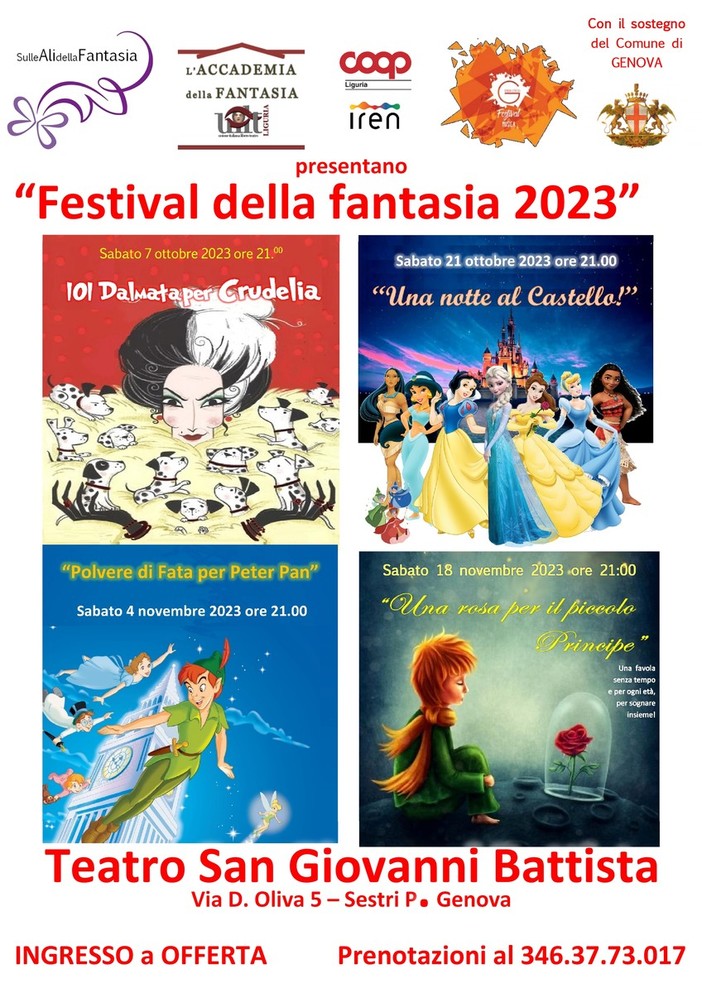 Al Teatro San Giovanni Battista l'edizione 2023 del 'Festival della Fantasia'