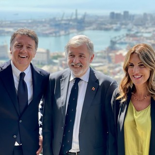 Matteo Renzi e Raffaella Paita con Marco Bucci (foto da X)