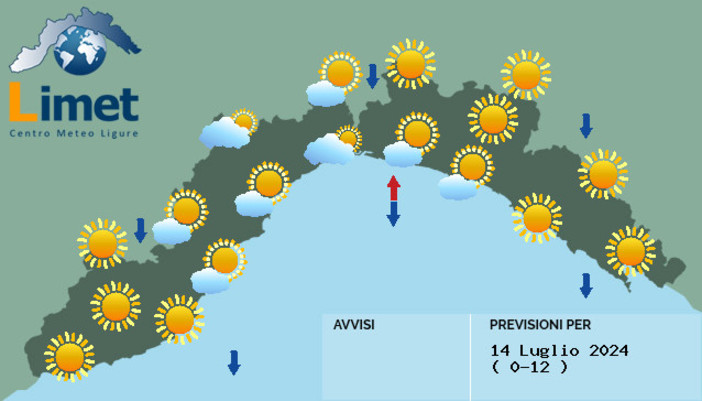 Meteo, una domenica soleggiata con temperature massime in aumento e minime in diminuzione