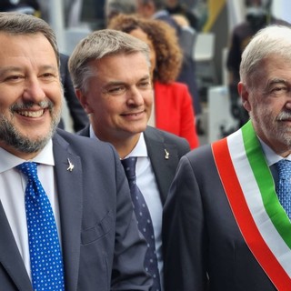 Matteo Salvini con Marco Bucci al Salone Nautico