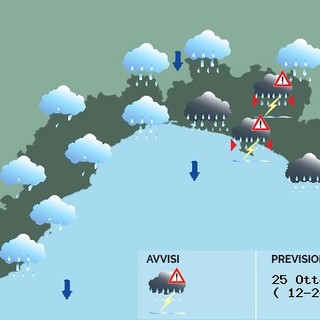 Meteo: torna il maltempo, nel pomeriggio temporali intensi su Genova e il Levante con possibili criticità