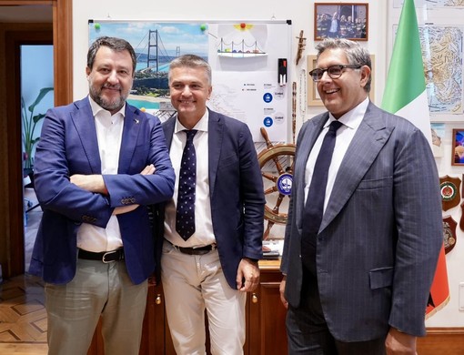 Giovanni Toti con Edoardo Rixi e Matteo Salvini