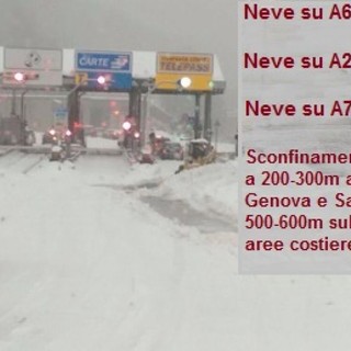 Meteo: possibili nevicate di forte intensità sulla A26 e A7