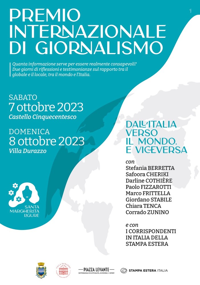 Santa Margherita Ligure, sabato e domenica il Premio Internazionale di Giornalismo