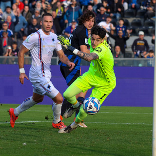 Il gol dell'1-0 di Lind (foto G. Siri)