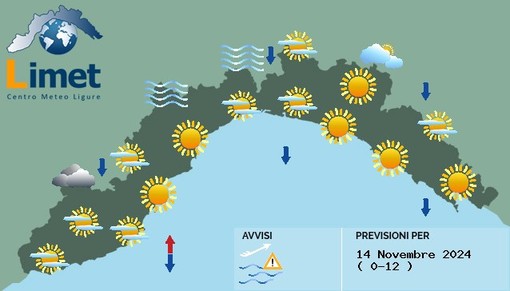 Meteo: temperature in diminuzione e raffiche fino settanta chilometri orari