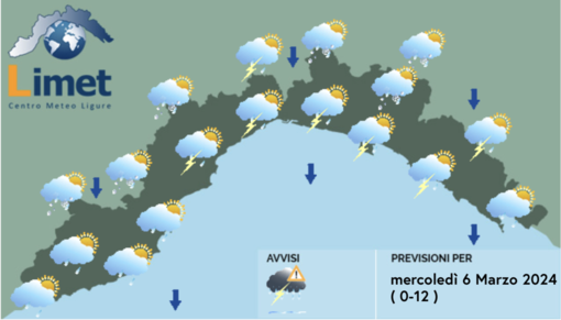 Meteo, rovesci temporaleschi su tutta la Liguria