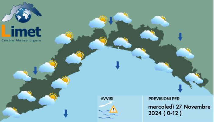 Meteo, mattino generalmente nuvoloso su gran parte della regione ma senza fenomeni