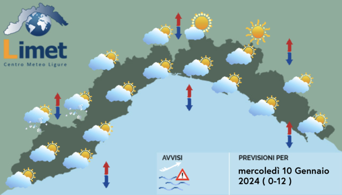 Meteo, un po' di nuvolosità e persiste il freddo sulla Liguria