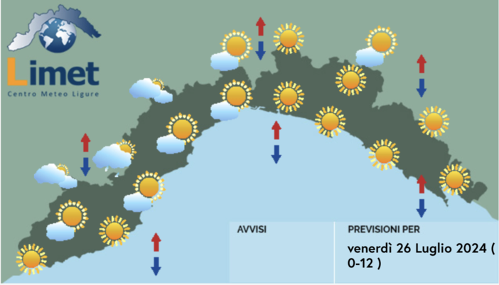 Meteo, in arrivo l'instabilità nel pomeriggio nelle aree interne della Liguria