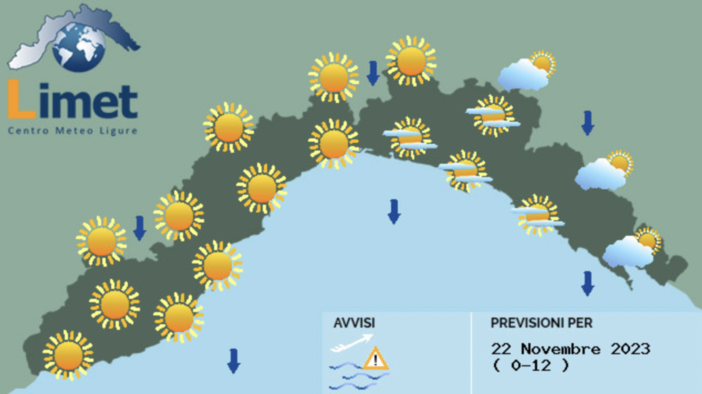 Meteo, temperature in calo ma ampie schiarite sulla Liguria