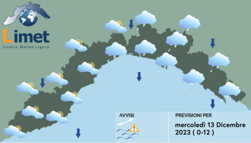 Meteo, pioggia sul centro e sul levante ligure