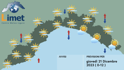 Meteo, al mattino tempo in prevalenza soleggiato sulla Liguria