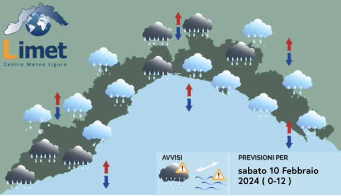 Meteo, un sabato all'insegna della pioggia su tutta la Liguria