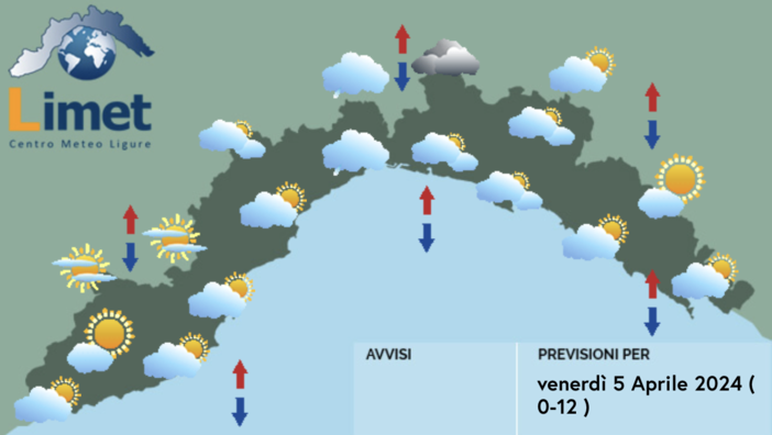 Meteo, ancora addensamenti tra genovese e savonese ma temperature in aumento