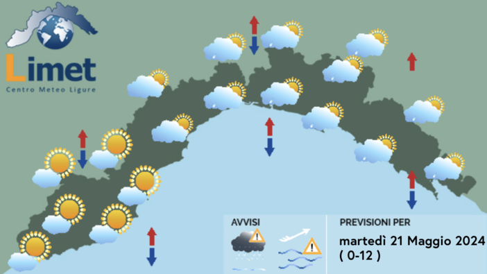 Meteo, in Liguria afflusso di correnti fresche ed instabili