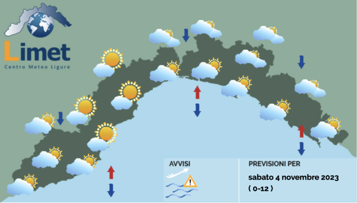 Meteo in Liguria, mattinata soleggiata ma nel pomeriggio arriva la pioggia