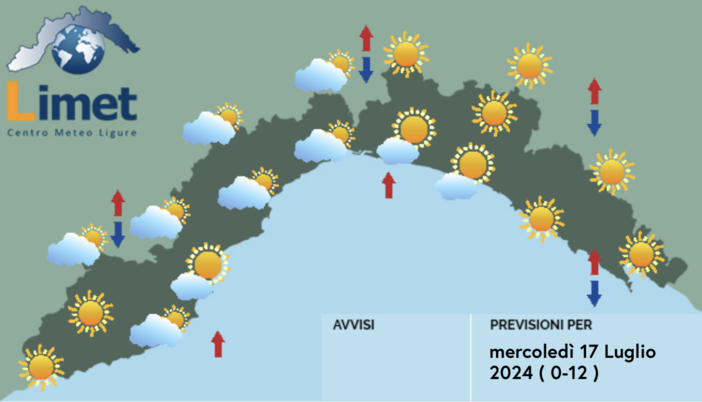 Meteo, al mattino cielo parzialmente nuvoloso sulla Liguria