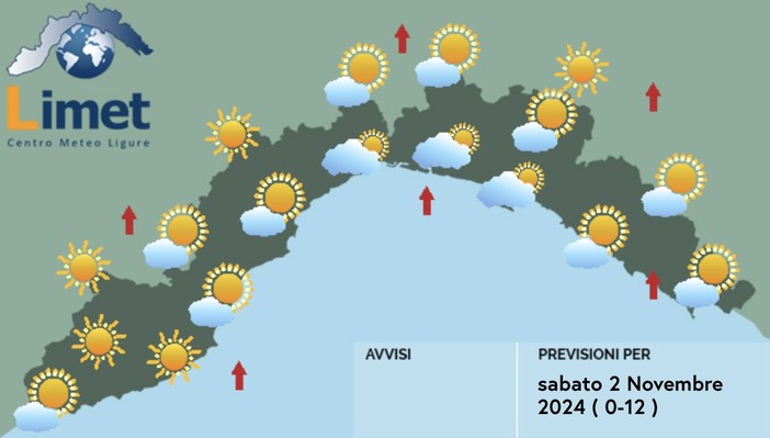 Meteo, tempo soleggiato sulla Liguria ma scendono le temperature massime