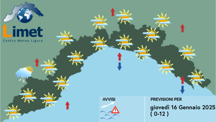 Meteo, al mattino raffiche di vento fino a burrasca nel Levante