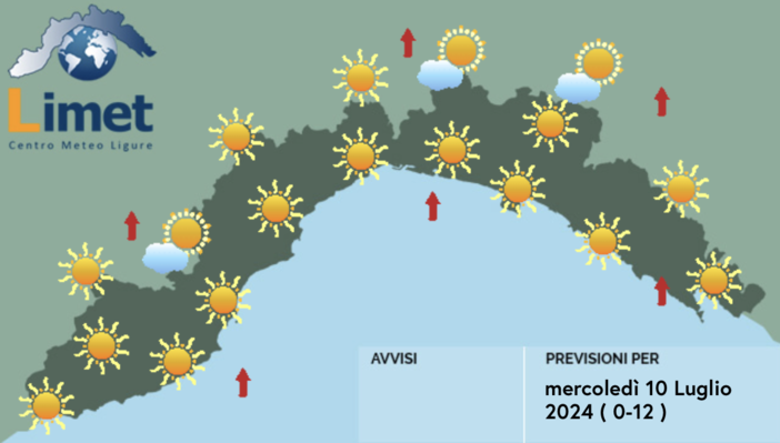 Meteo, cielo sereno su tutta la Liguria per gran parte della giornata