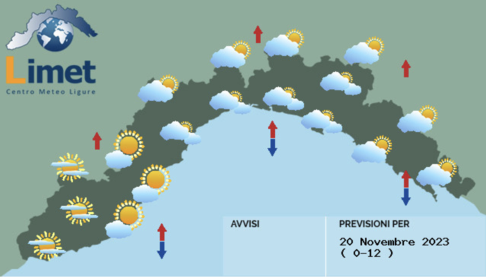 Meteo, giornata grigia sul centro-levante della Liguria