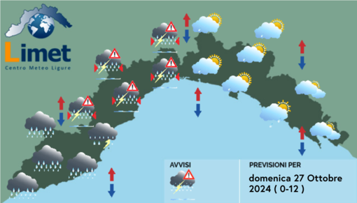 Meteo, prosegue allerta maltempo arancione sul centro-ponente ligure