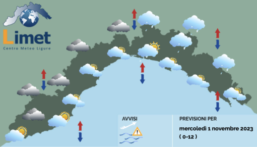 Meteo in Liguria, rapido aumento della nuvolosità nel corso della mattinata