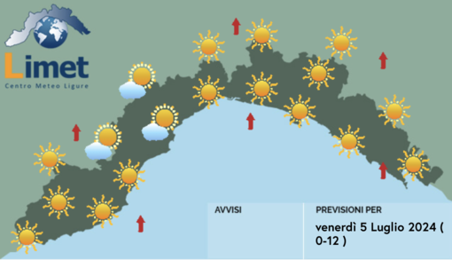 Meteo, ancora tempo stabile e soleggiato sulla Liguria