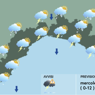 Meteo, rovesci temporaleschi su tutta la Liguria