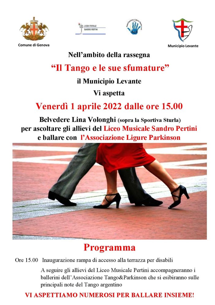 'Il Tango e le sue sfumature': l'iniziativa a Levante