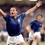 Totò Schillaci con la maglia della Nazionale a Italia 90