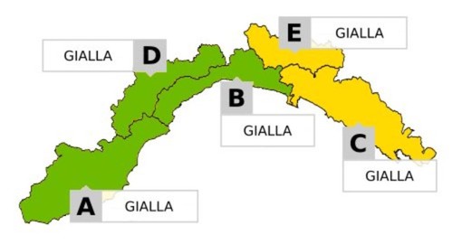 Maltempo, scatta l'allerta gialla sul Levante dalle 20