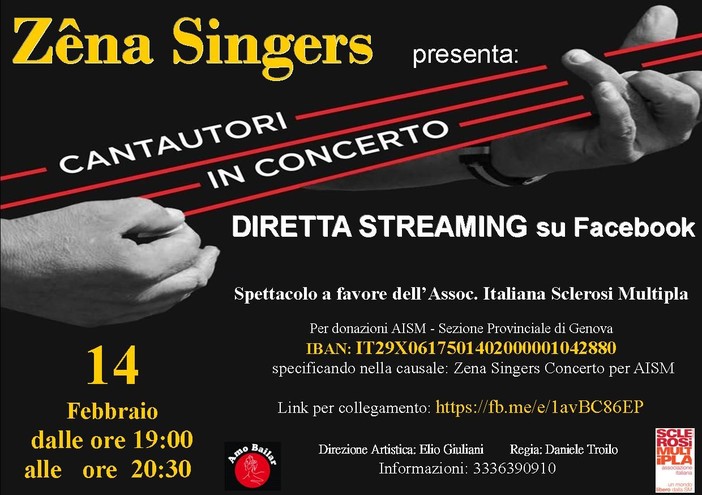 ‘Zêna Singers’: concerto di solidarietà in diretta streaming su facebook