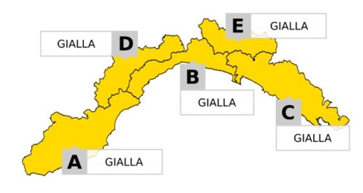 Maltempo in Liguria, emessa allerta gialla per temporali