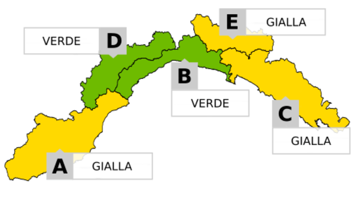 Maltempo, domani allerta gialla in Liguria. Escluse Genova e Savona