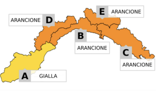 Maltempo, allerta arancione prolungata ed estesa sulla Liguria