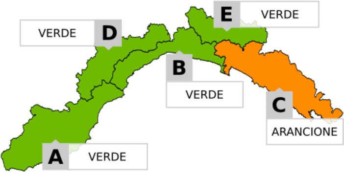 Maltempo in Liguria, confermata l’allerta arancione sul levante