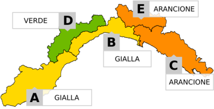 Maltempo, prolungate le allerte: arancione fino alle 2 sul Levante, su Genova gialla fino a mezzanotte