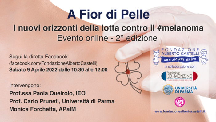 Melanoma, un evento online della Fondazione  Alberto Castelli dedicato alla prevenzione